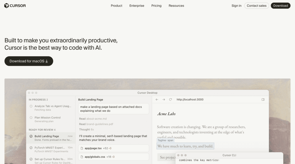 Cursor's website