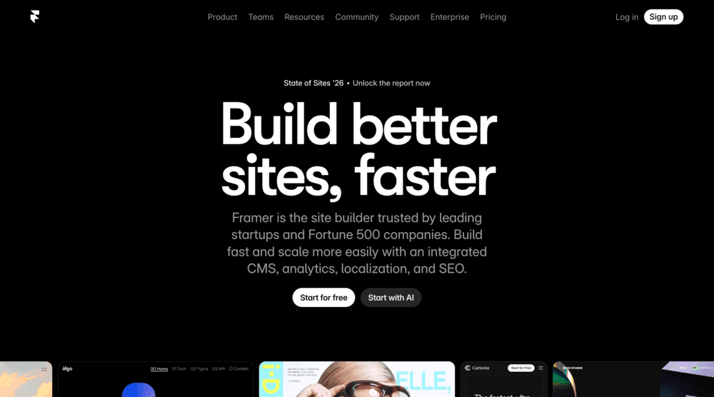 Framer's website