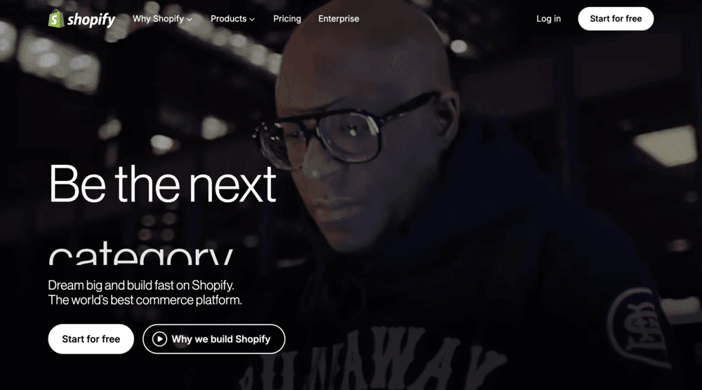 Shopify's website