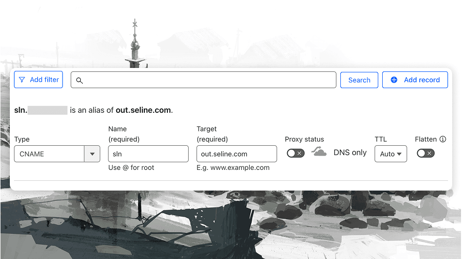 Setting up a CNAME record